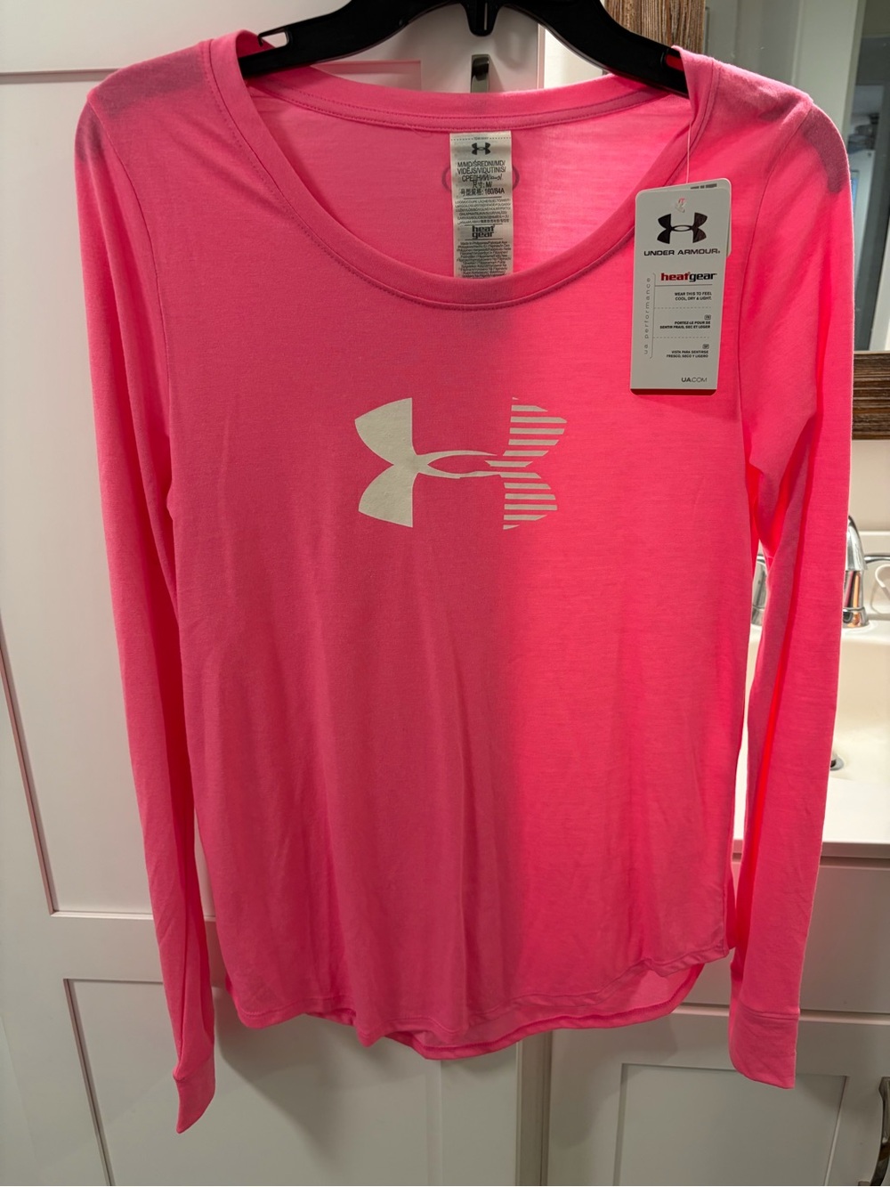 Under Armour Women’s Hot Pink Long-Sleeve HeatGear Tee